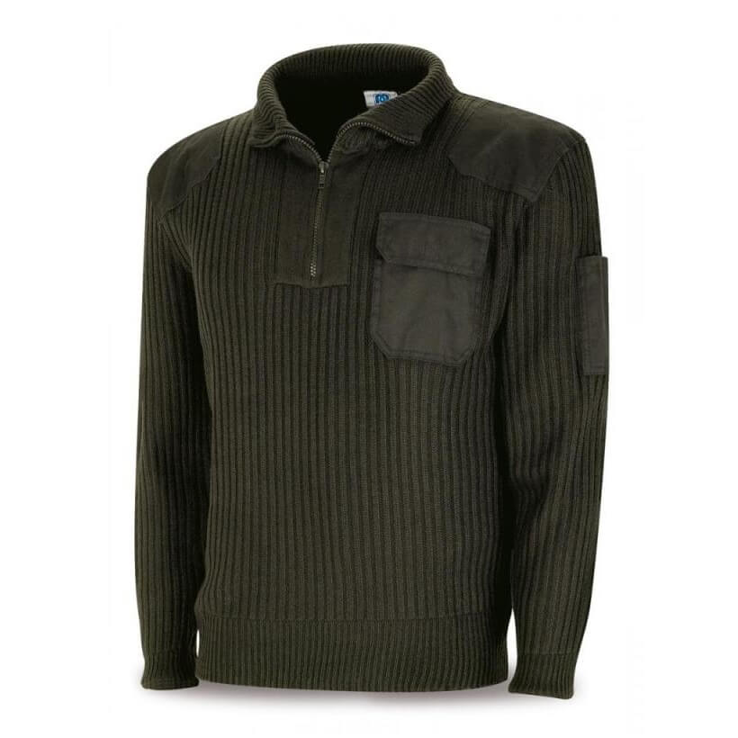 Jersey con cuello cremallera verde 1288-JCV - Referencia 1288-JCV
